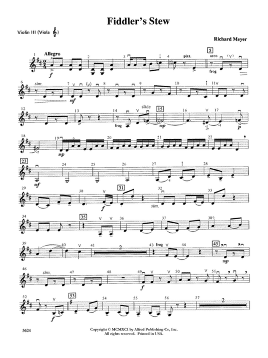 Fiddler's Stew: 3rd Violin (Viola [TC])