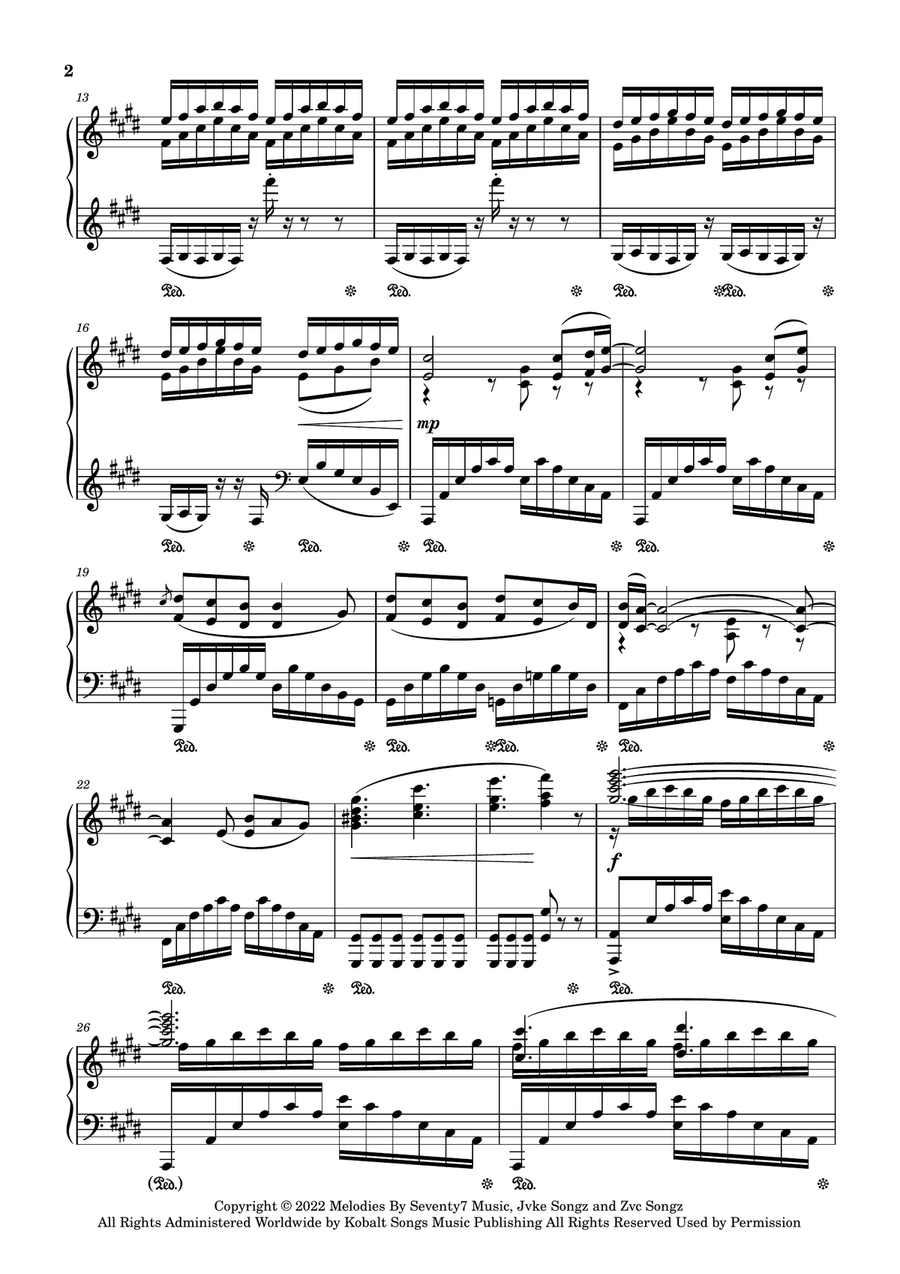 Golden Hour Piano Solo scores gallery preview page 2