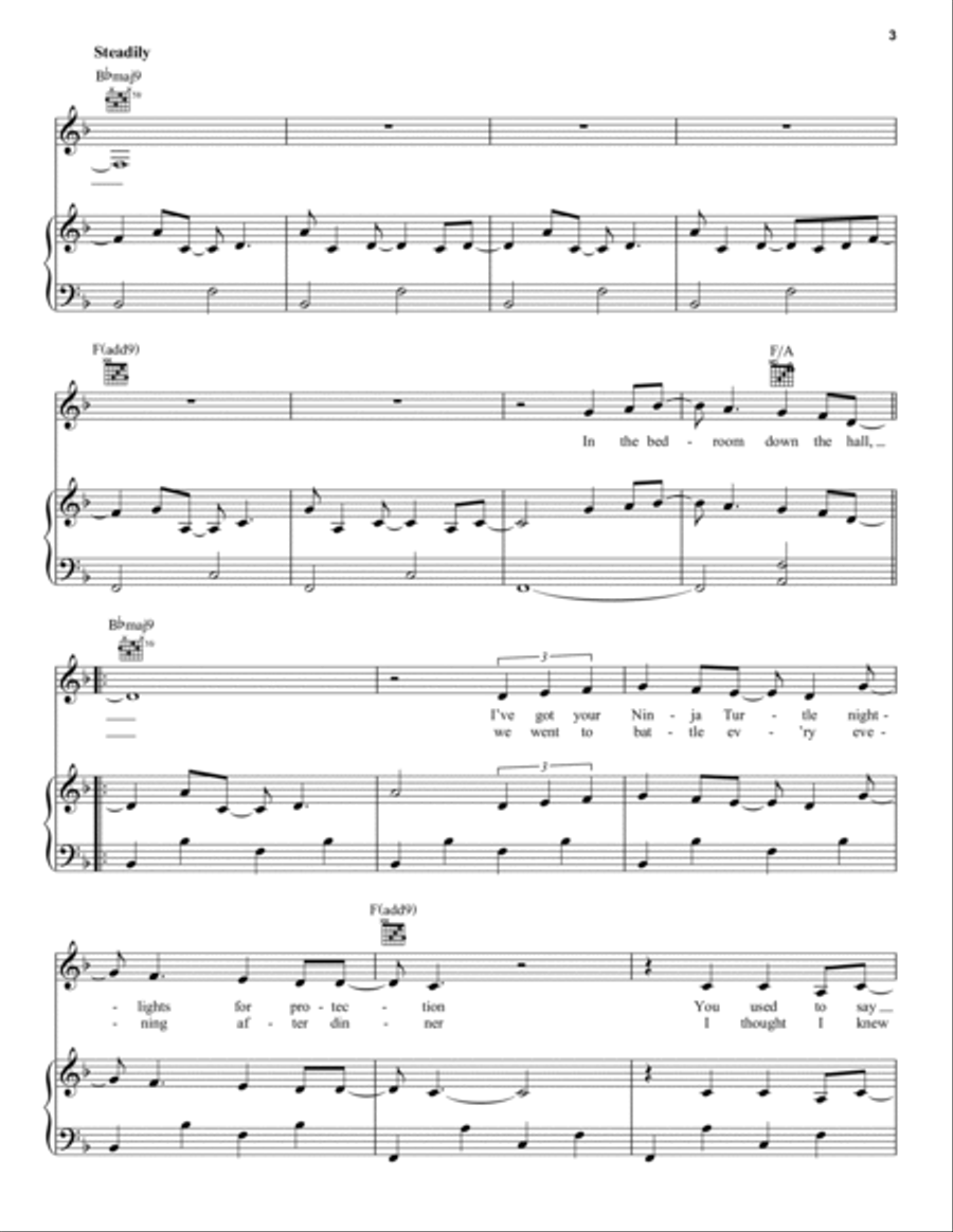 In The Bedroom Down The Hall (from Dear Evan Hansen) Piano, Vocal, Guitar scores gallery preview page 3