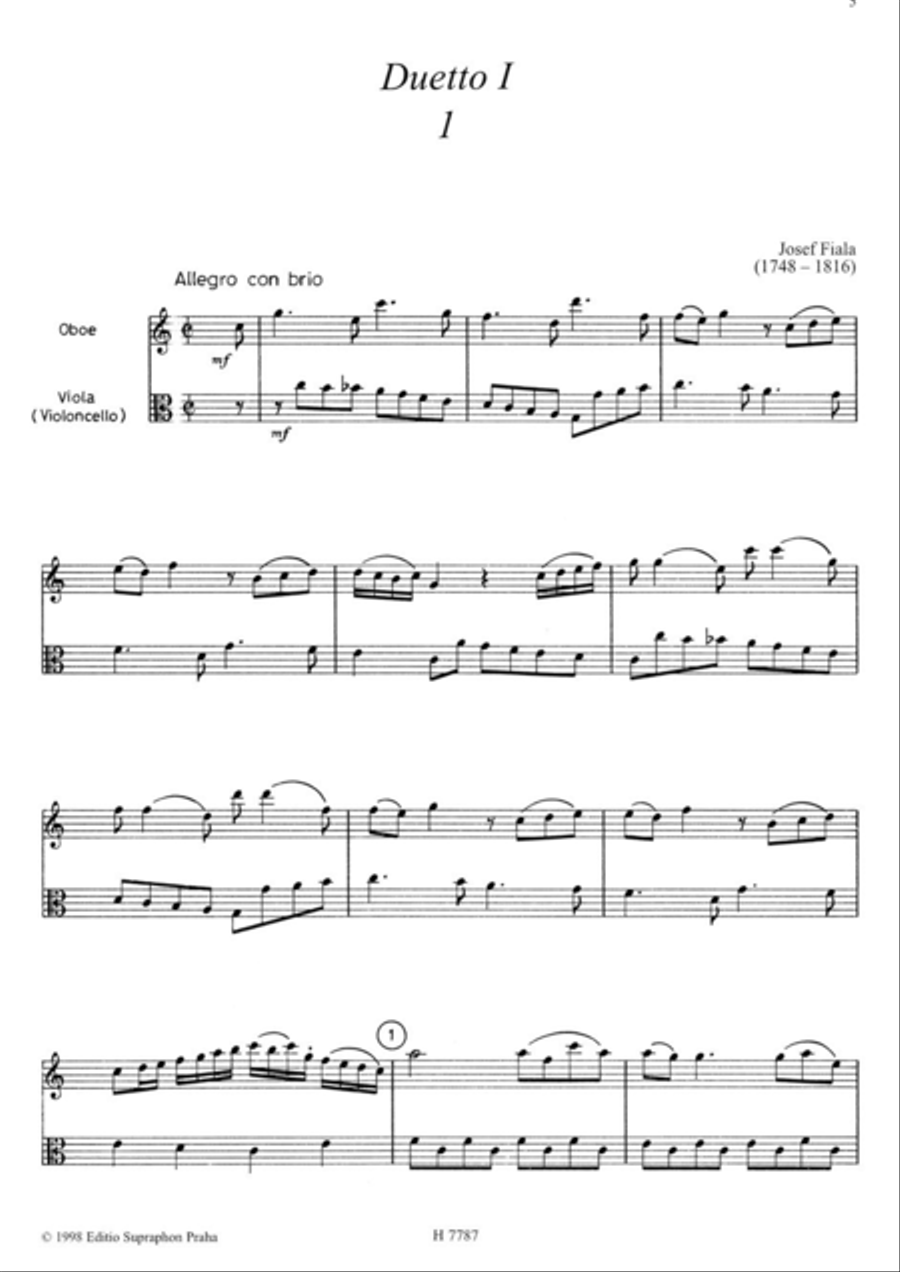 Zwei Duette für Oboe und Bratsche / Violoncello Oboe scores gallery preview page 2