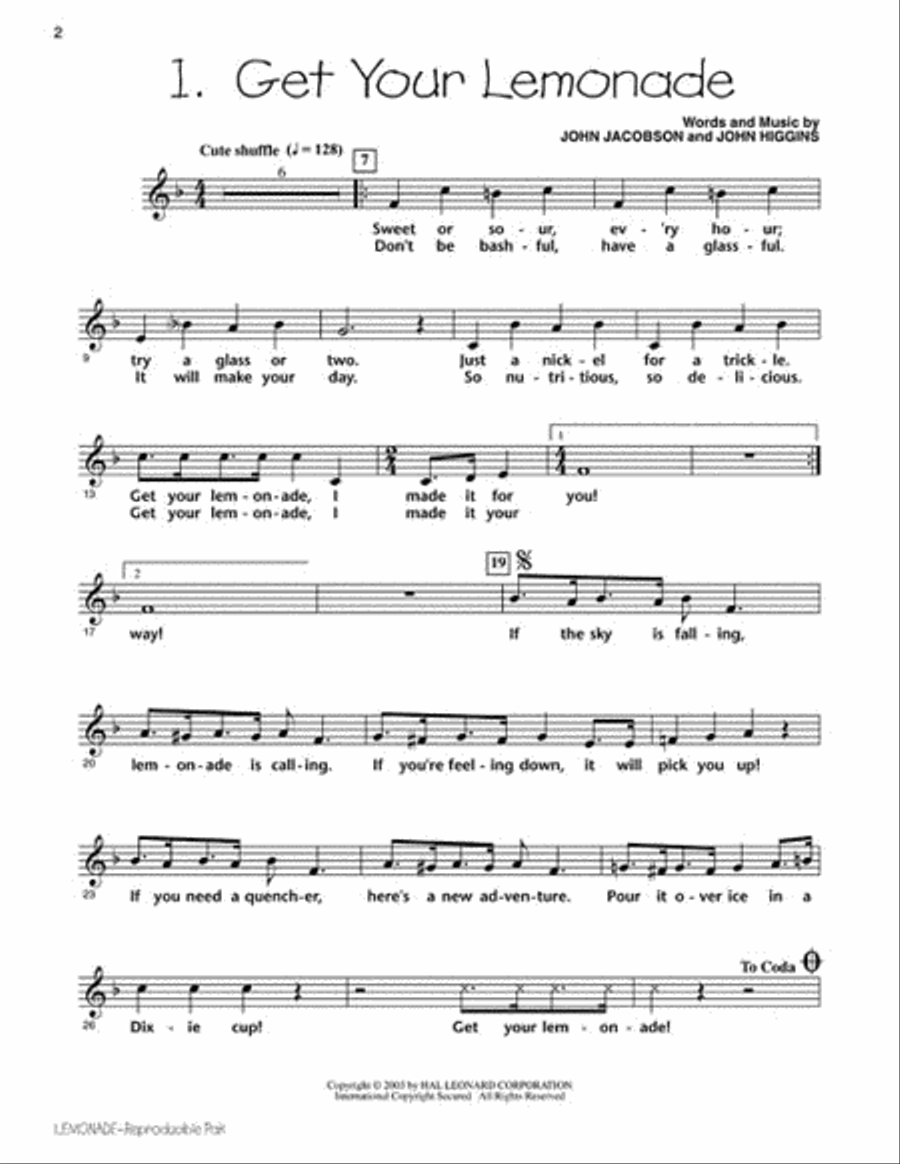 Lemonade! (Musical) Lemonade! (Musical) Choir scores gallery preview page 2