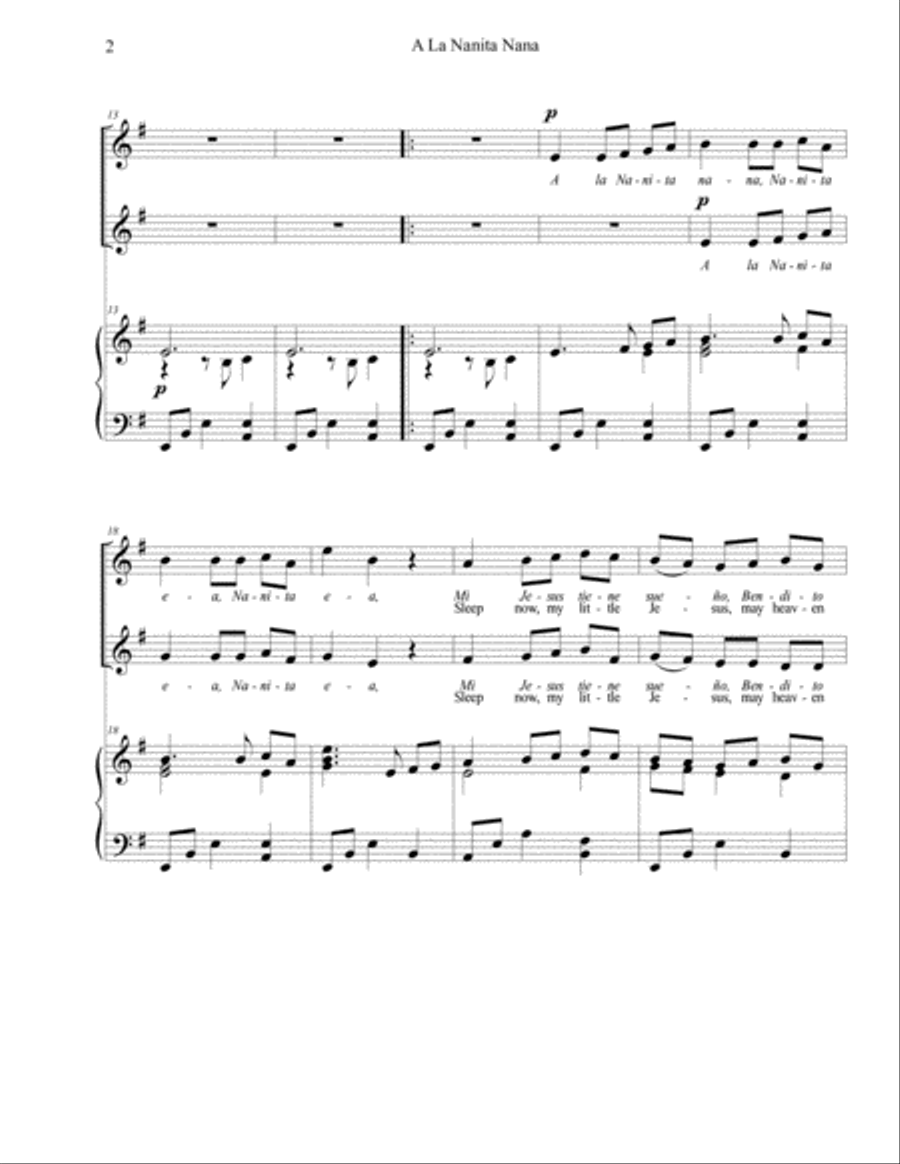 A La Nanita Nana (2 pt.) A La Nanita Nana (2 pt.) SA scores gallery preview page 2