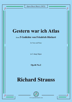 Richard Strauss-Gestern war ich Atlas,in C sharp Major,Op.46 No.2