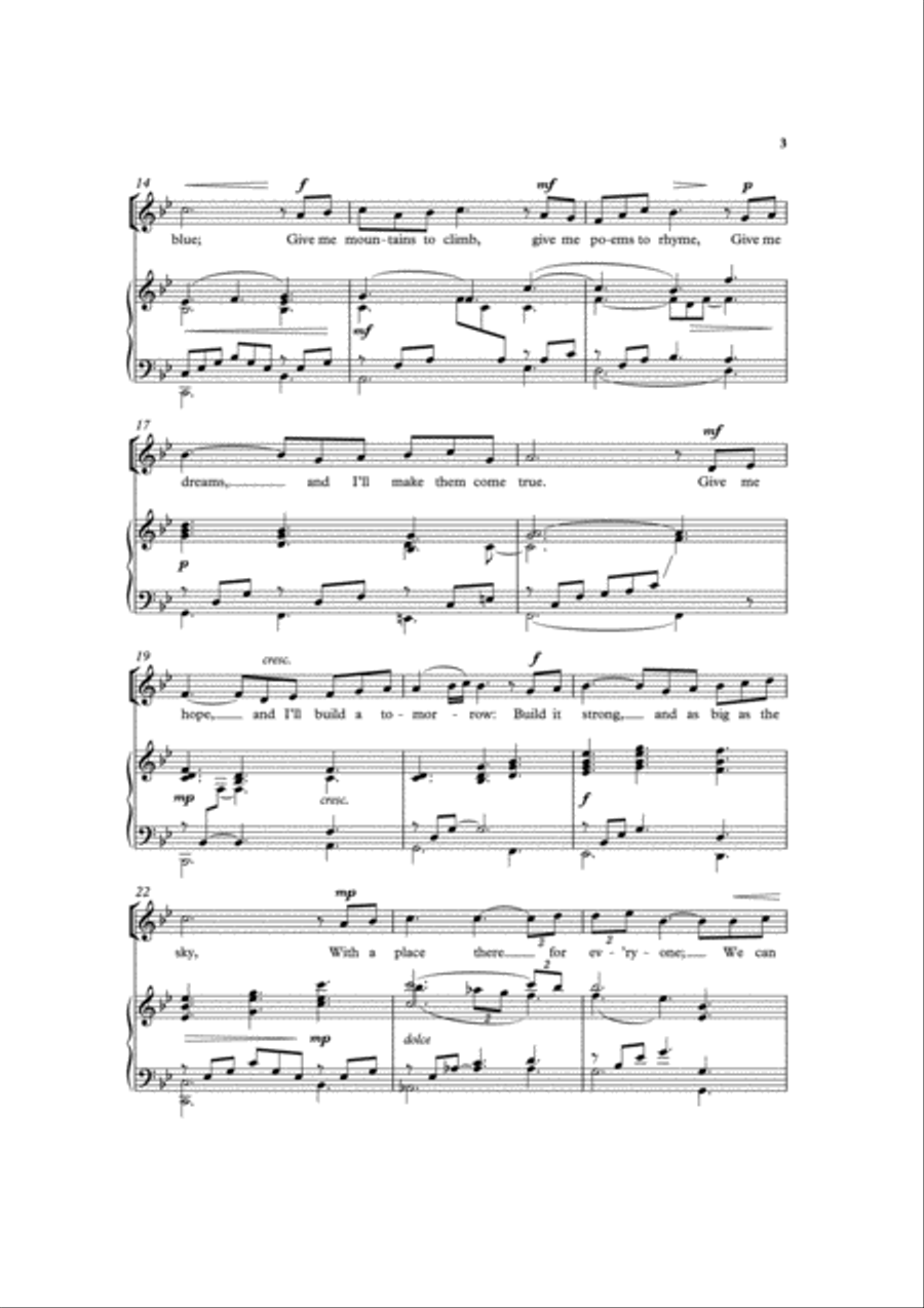 Give me wings Children's Choir scores gallery preview page 3