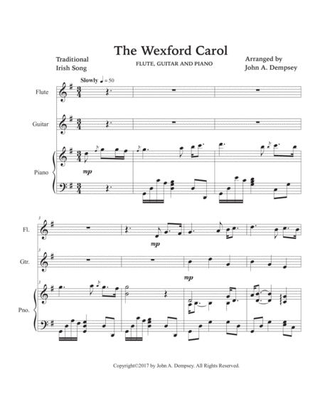 The Wexford Carol (Trio for Flute, Guitar and Piano) image number null
