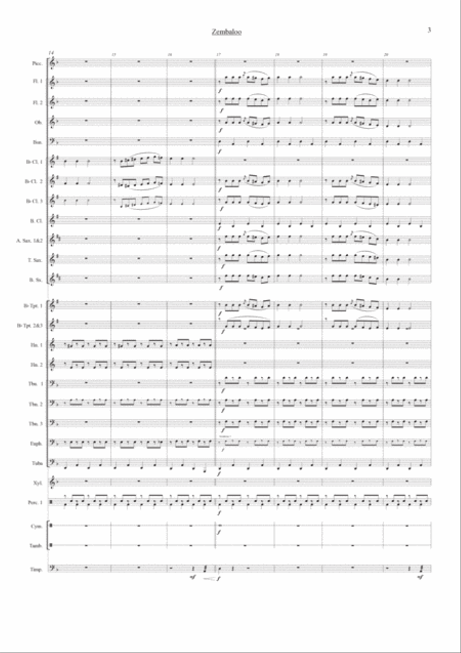 Zembaloo - Grade 3.5 - Ilari Hylkilä Concert Band scores gallery preview page 5