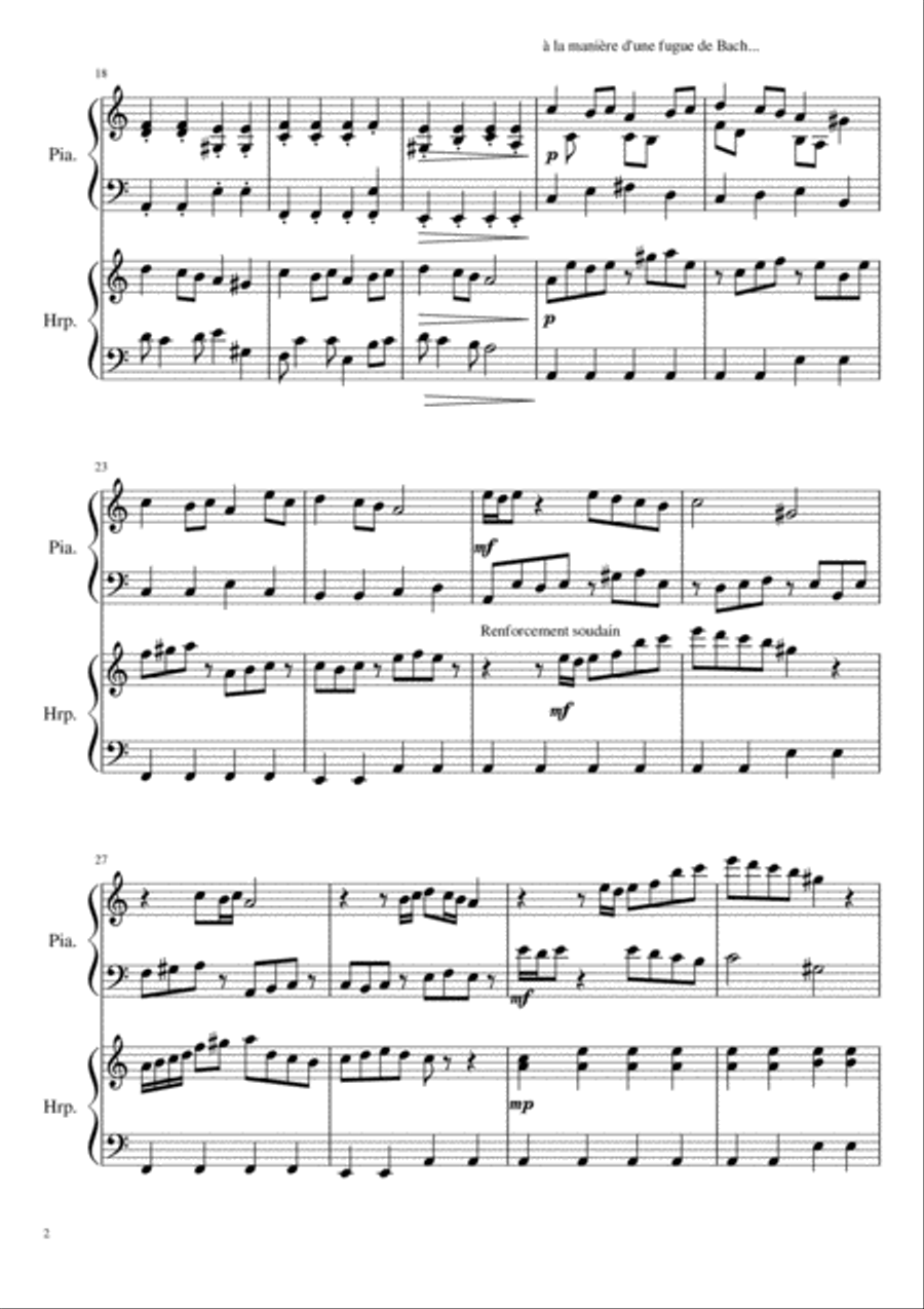 Un Tour à Tours, Piano and Harp duet inspired by French Folk Harp scores gallery preview page 2