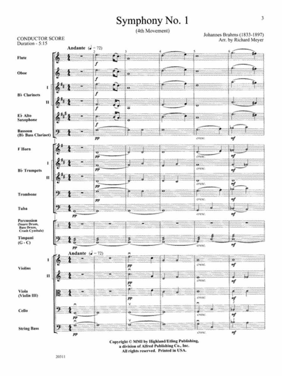 Symphony No. 1 (4th Movement ): Score