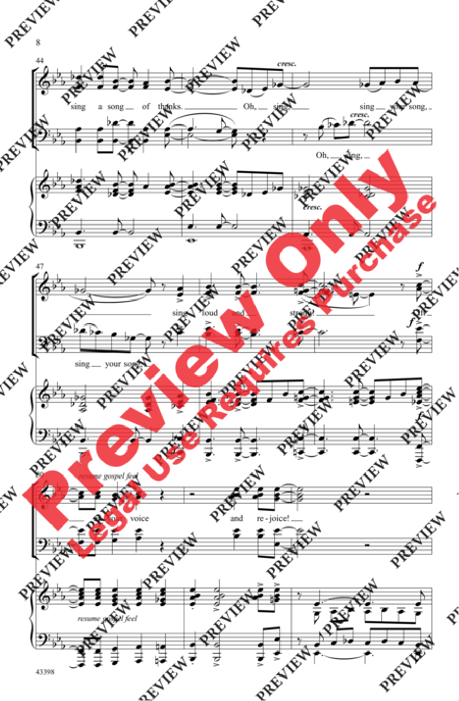 Lift Up Your Voice! Lift Up Your Voice! 4-Part scores gallery preview page 7