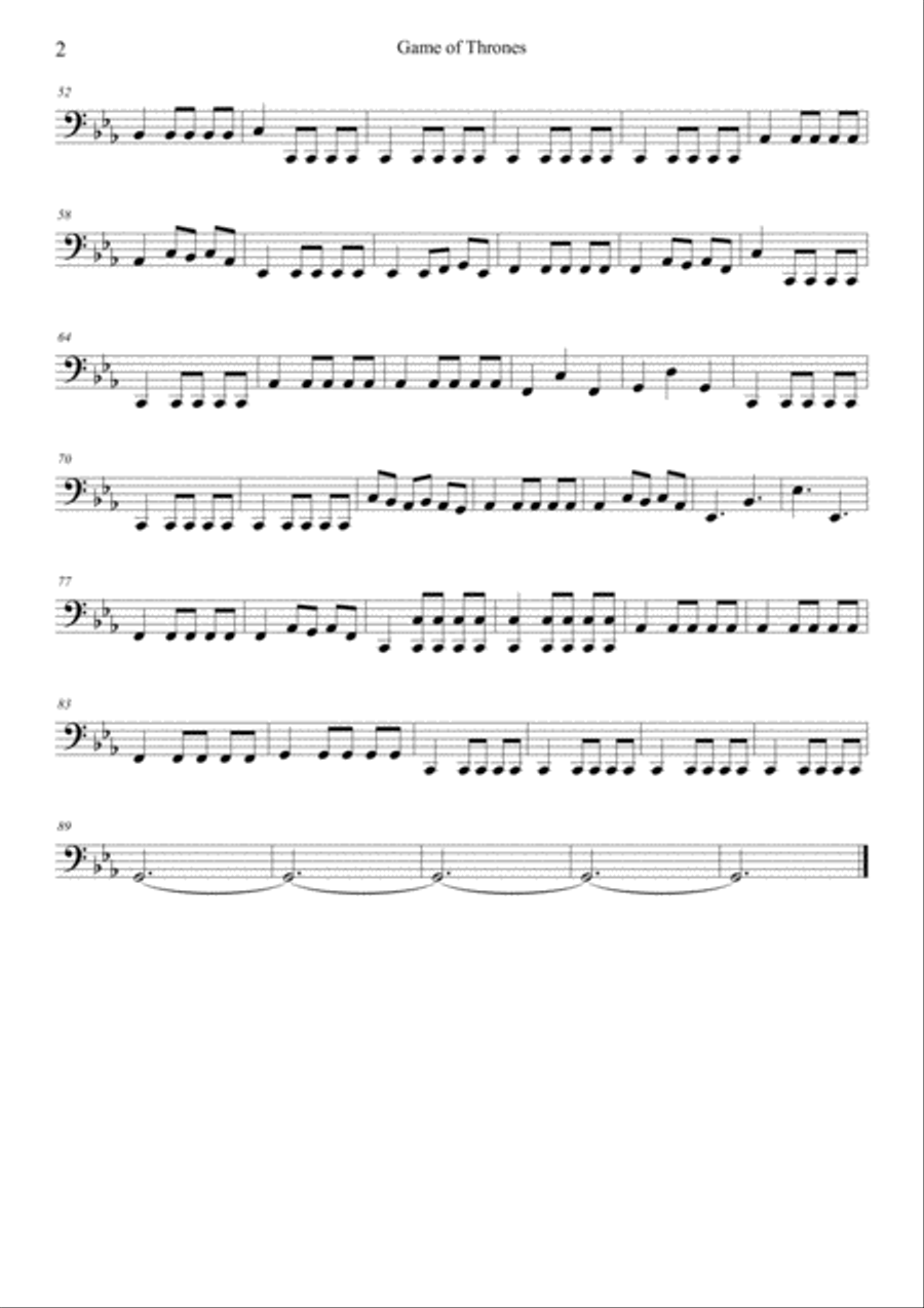 Game Of Thrones Cello scores gallery preview page 6