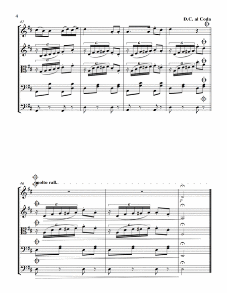 Schubert's leider The Trout arranged for String Quartet with optional Bass image number null