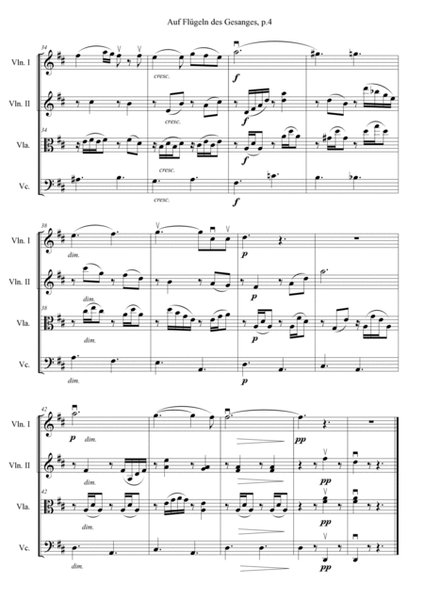 Mendelssohn - On Wings of Song (String Quartet)