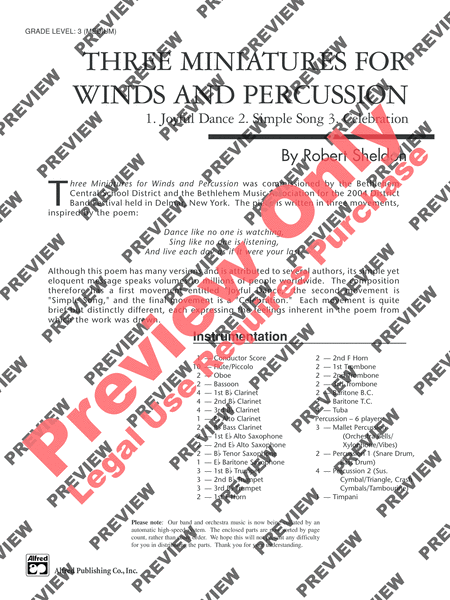 Three Miniatures for Winds and Percussion image number null