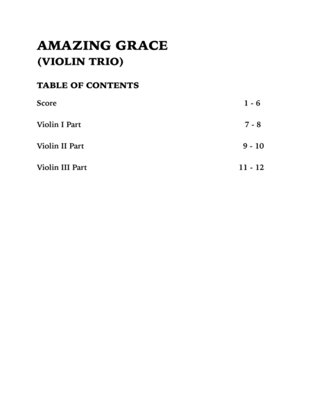Amazing Grace (Violin Trio) image number null