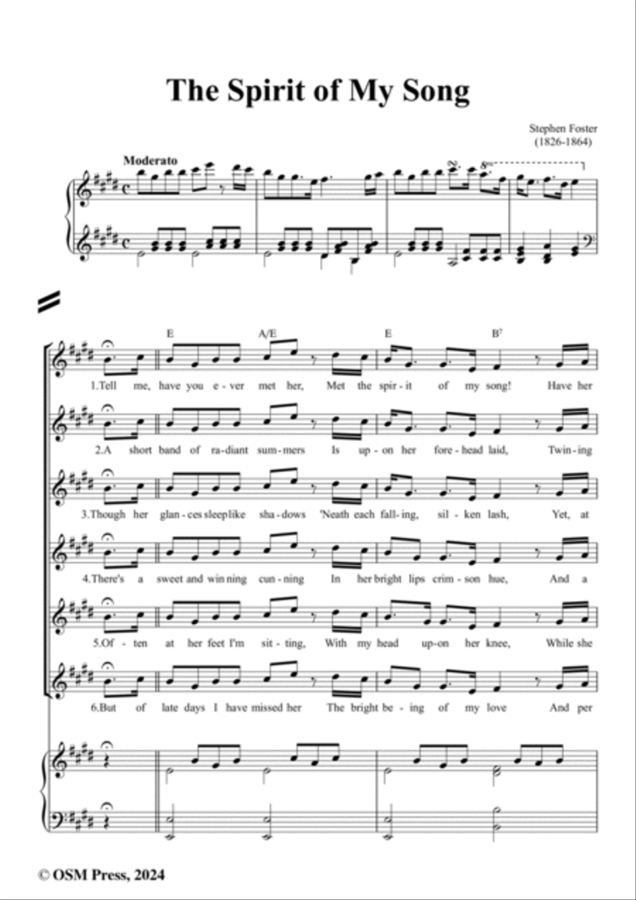 S. Foster-The Spirit of My Song,in E Major Voice scores gallery preview page 2