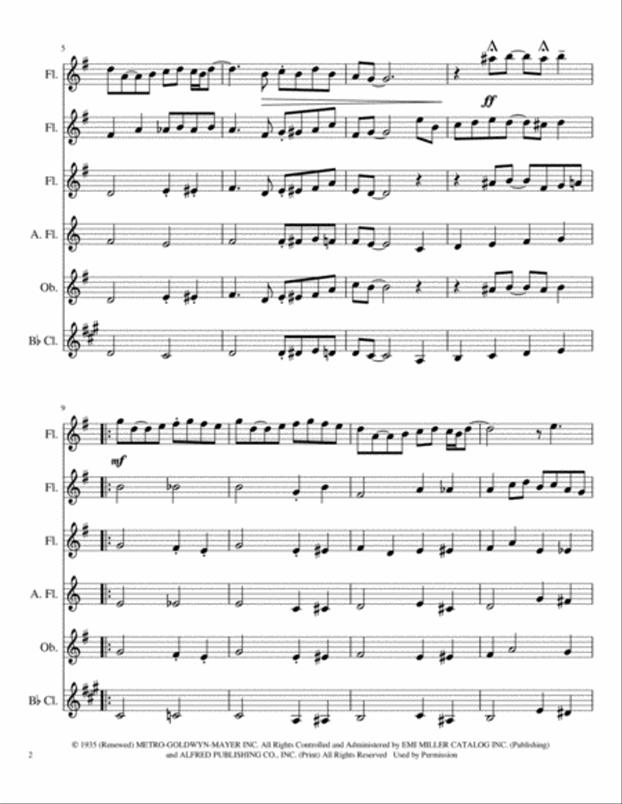 A Kiss To Build A Dream On Woodwind Ensemble scores gallery preview page 2