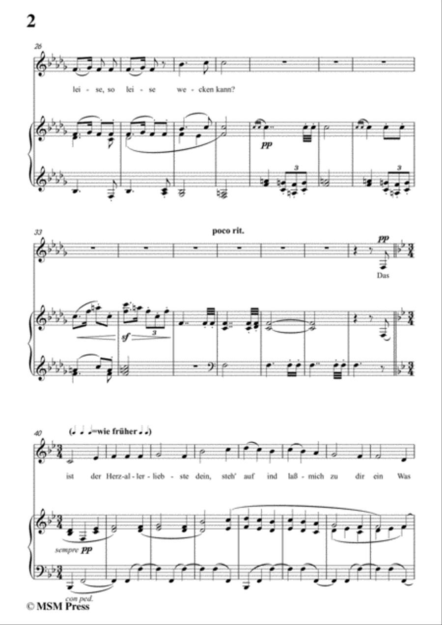 Mahler-Wo die schönen Trompeten blasen in b flat minor,for Voice and Piano Voice Solo scores gallery preview page 4