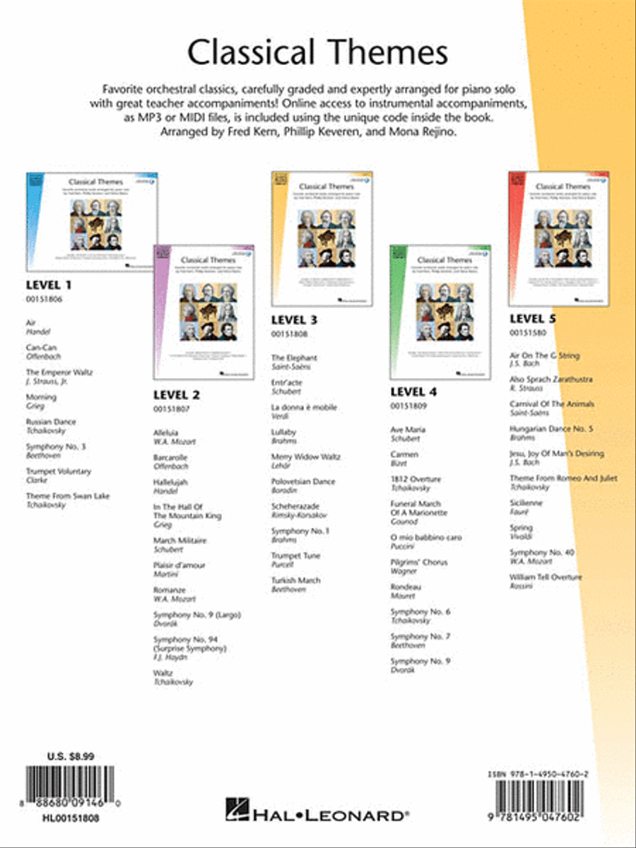 Classical Themes – Level 3 Piano Method scores gallery preview page 2