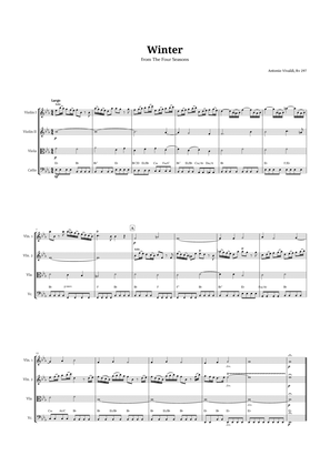 Book cover for Largo from Winter by Vivaldi for String Quartet with Chords