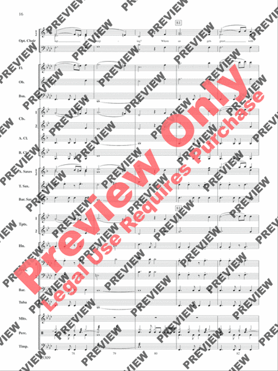Merry Christmas to All (A Medley of Carols) Concert Band scores gallery preview page 17