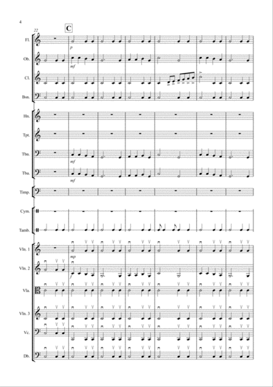 Rigaudon by Purcell for School Orchestra Full Orchestra scores gallery preview page 4