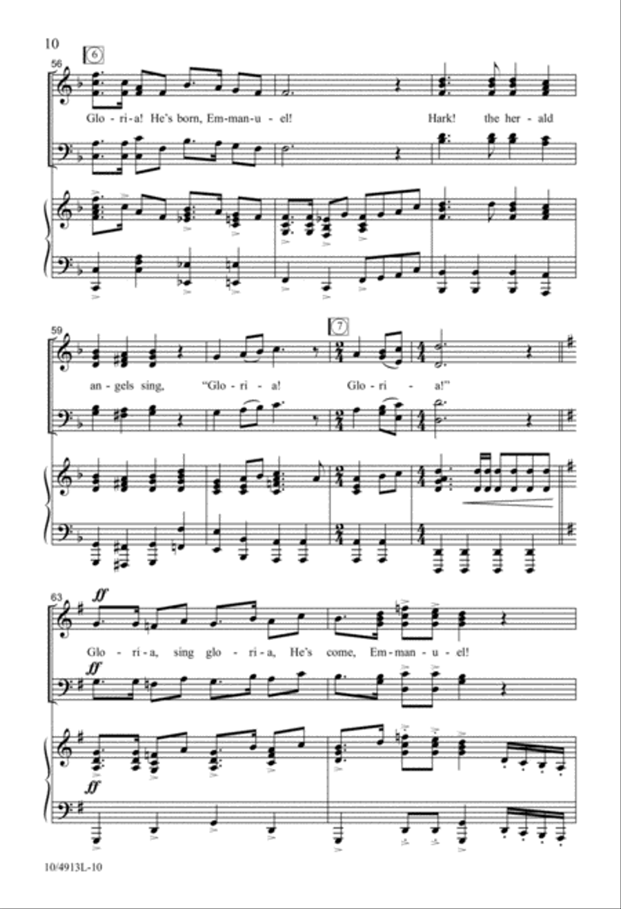 Gloria! He's Born, Emmanuel! 4-Part scores gallery preview page 10