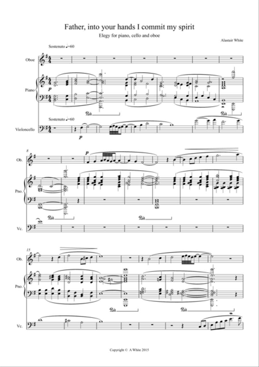 Elegy for piano, cello and oboe image number null