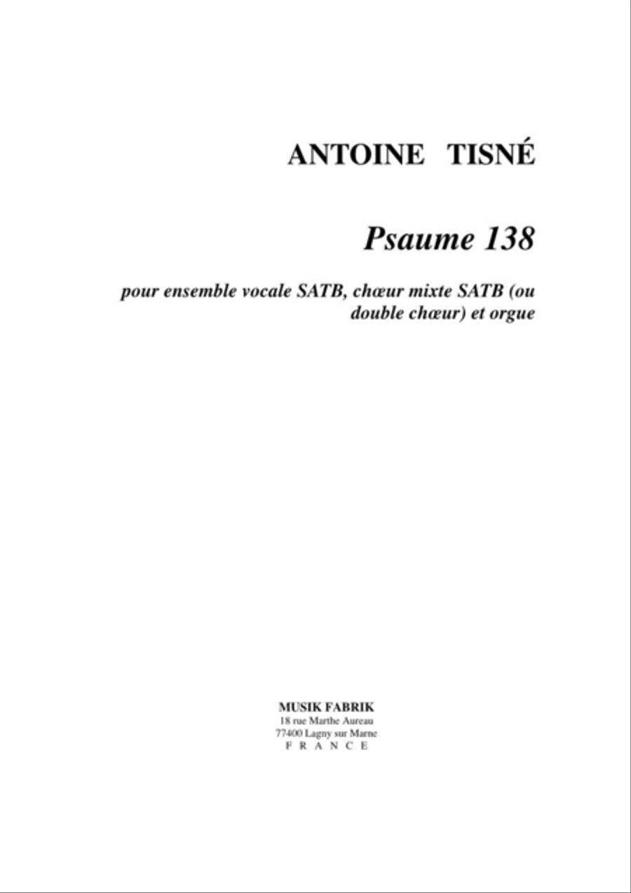 Psaume 138 Psaume 138 4-Part scores gallery preview page 1