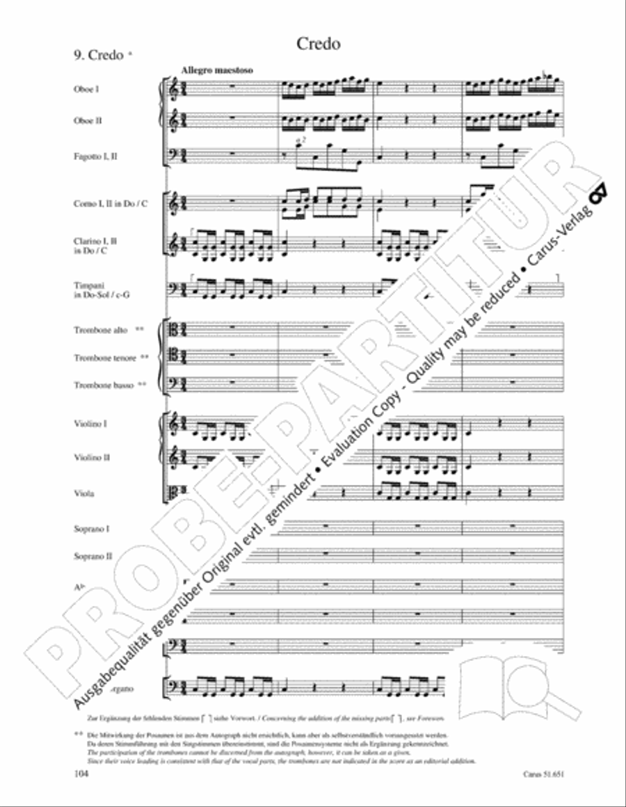 C Minor Mass, K. 427 (Missa in c KV 427) 4-Part scores gallery preview page 120