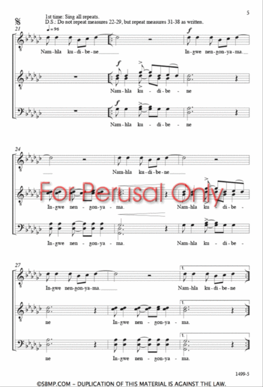 San'Bonani/Namhla Kudibene - TTBB a cappella Octavo TTBB scores gallery preview page 4
