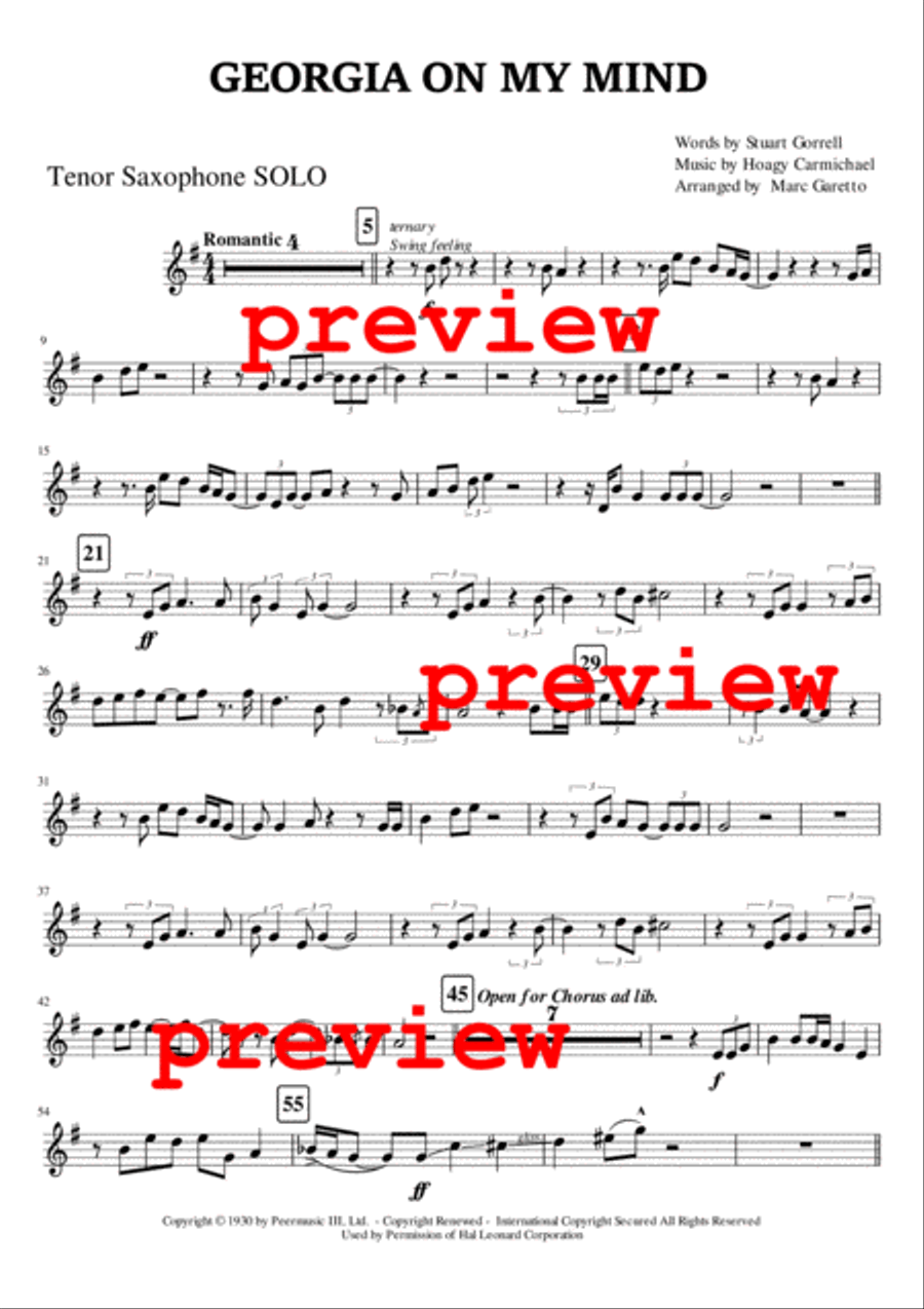 Georgia On My Mind Small Ensemble scores gallery preview page 2