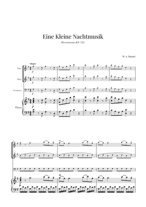 Book cover for Eine Kleine Nachtmusik for 2 Oboes, Trombone and Piano