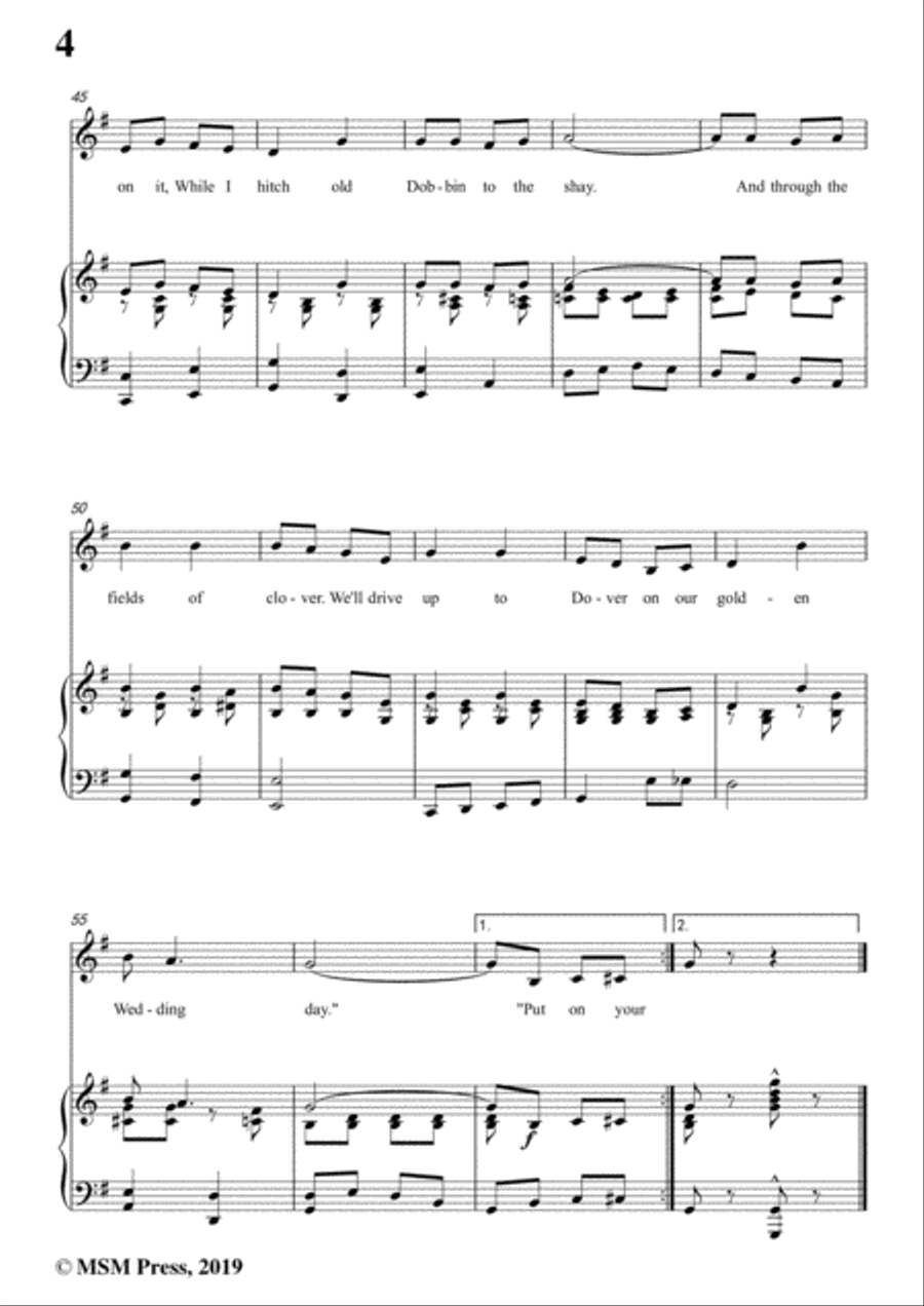 Percy Wenrich-Put On Your Old Grey Bonnet,in D Major,for Voice&Piano Voice scores gallery preview page 6