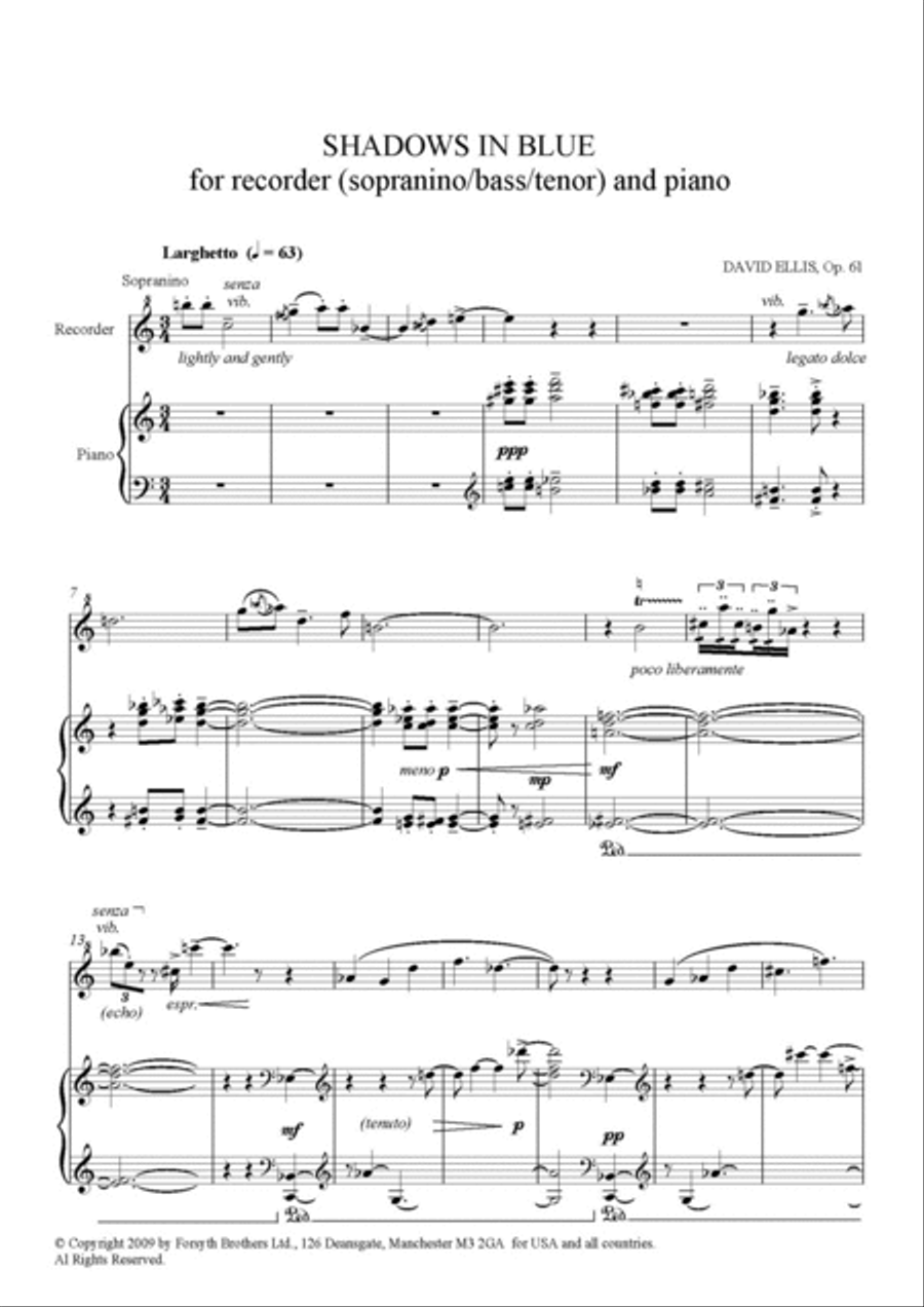 Shadows in Blue Alto Recorder scores gallery preview page 3