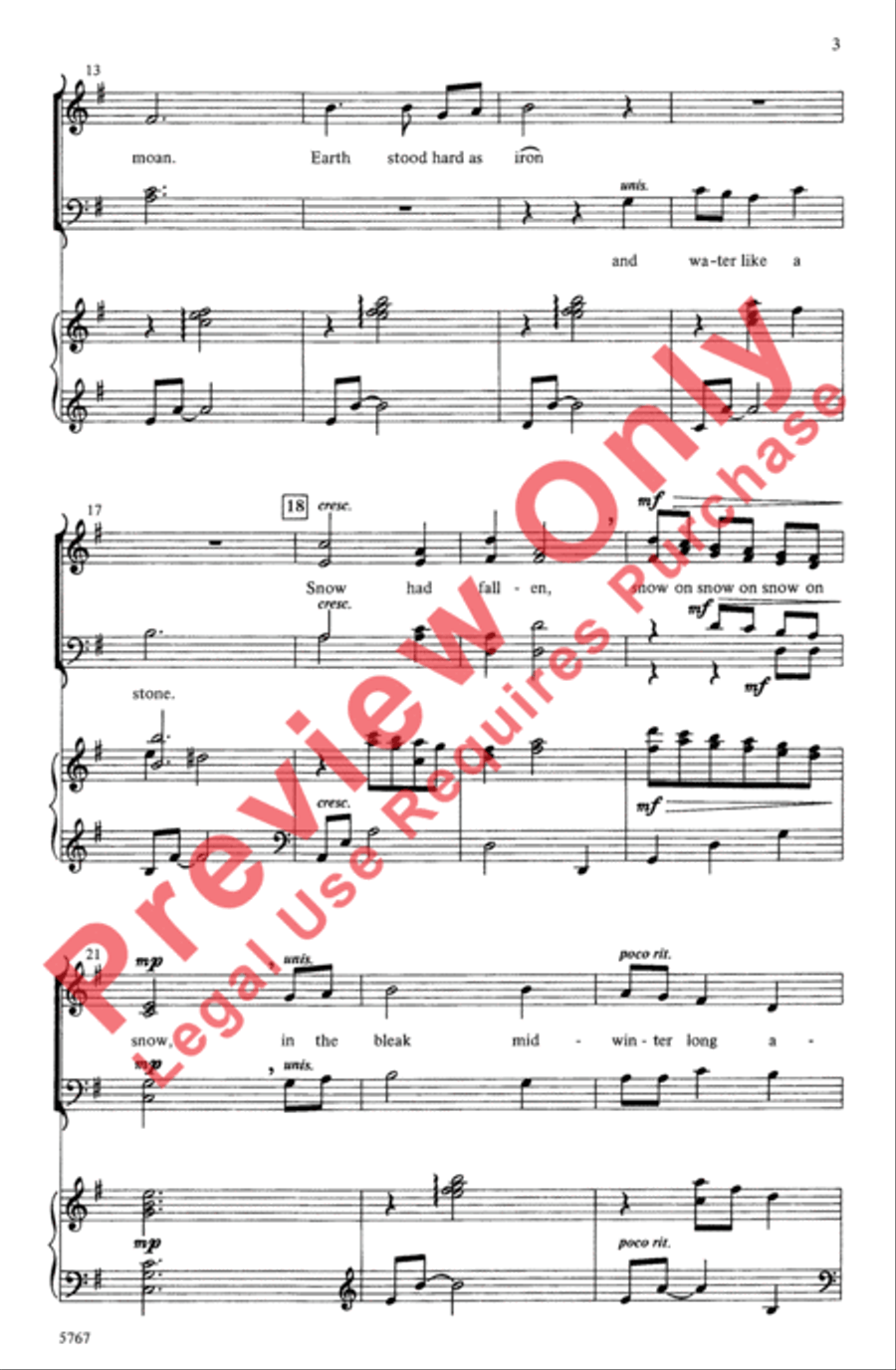 Winter Carol Winter Carol 4-Part scores gallery preview page 3