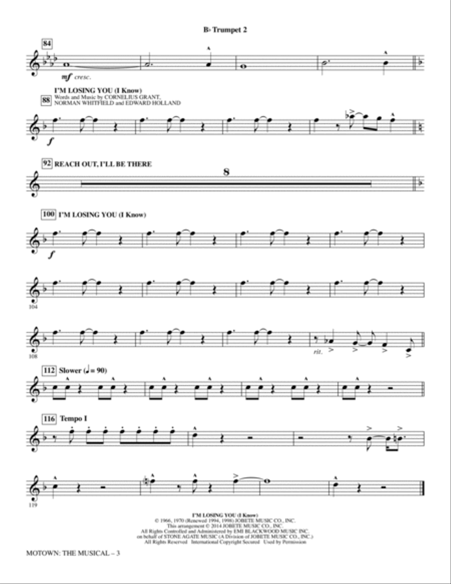 Motown: The Musical (Choral Highlights) - Trumpet 2 Choir scores gallery preview page 3