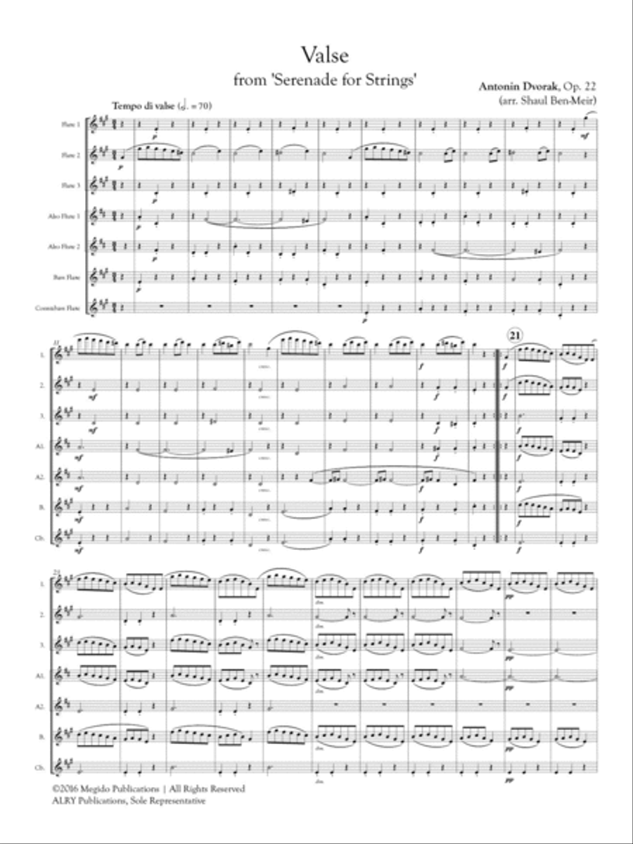 Valse from Serenade for Strings for Flute Orchestra Flute Choir scores gallery preview page 2