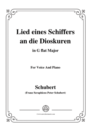 Schubert-Lied eines Schiffers an die Dioskuren,in G flat Major,Op.65 No.1,for Voice and Piano