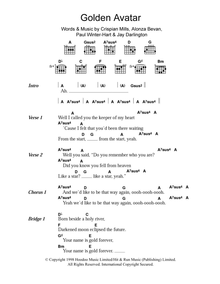 Golden Avatar Acoustic Guitar scores gallery preview page 1