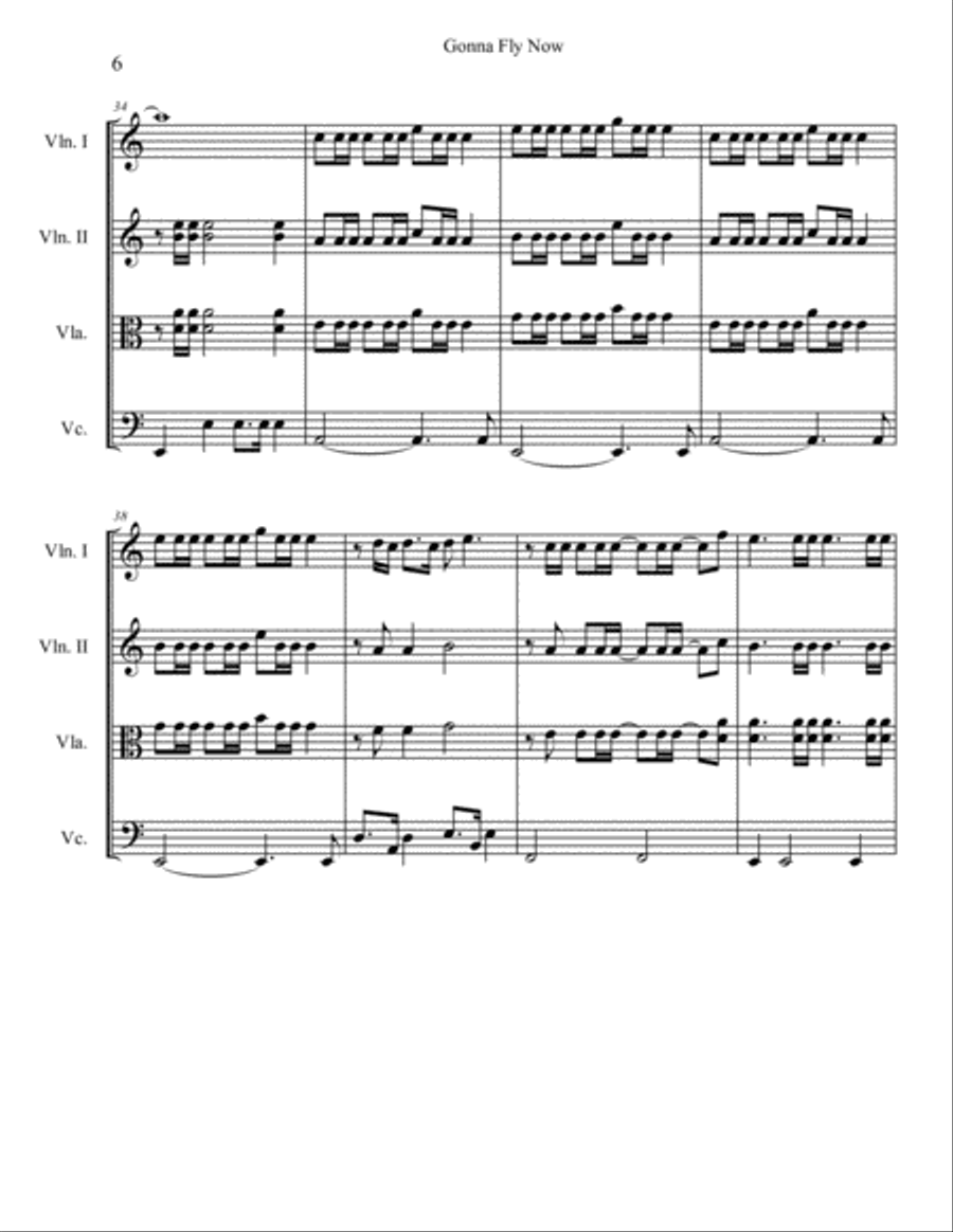 Gonna Fly Now Gonna Fly Now String Quartet scores gallery preview page 6