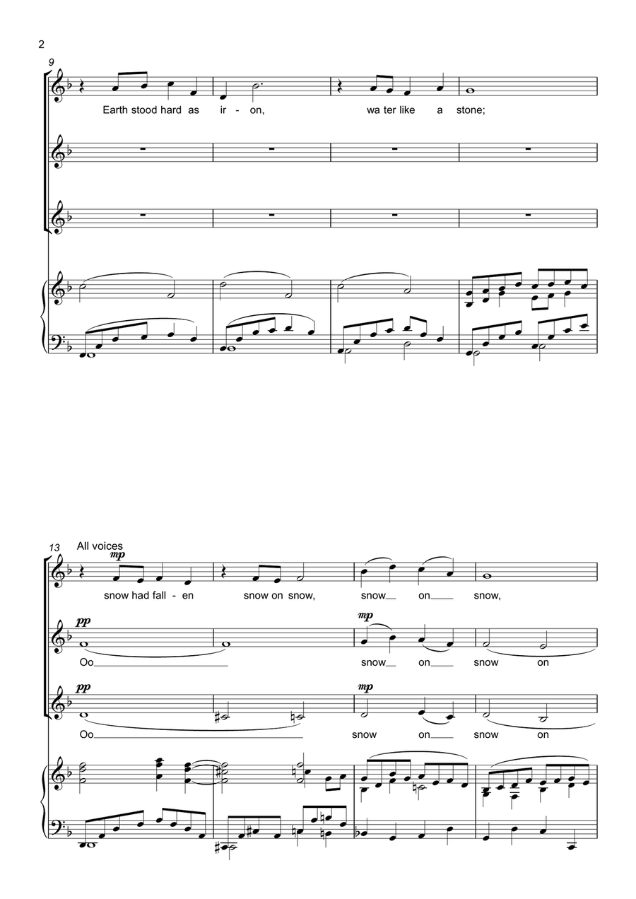 In the Bleak Mid-Winter (In the Bleak Midwinter) - SSA (Upper Voices) SSA scores gallery preview page 2