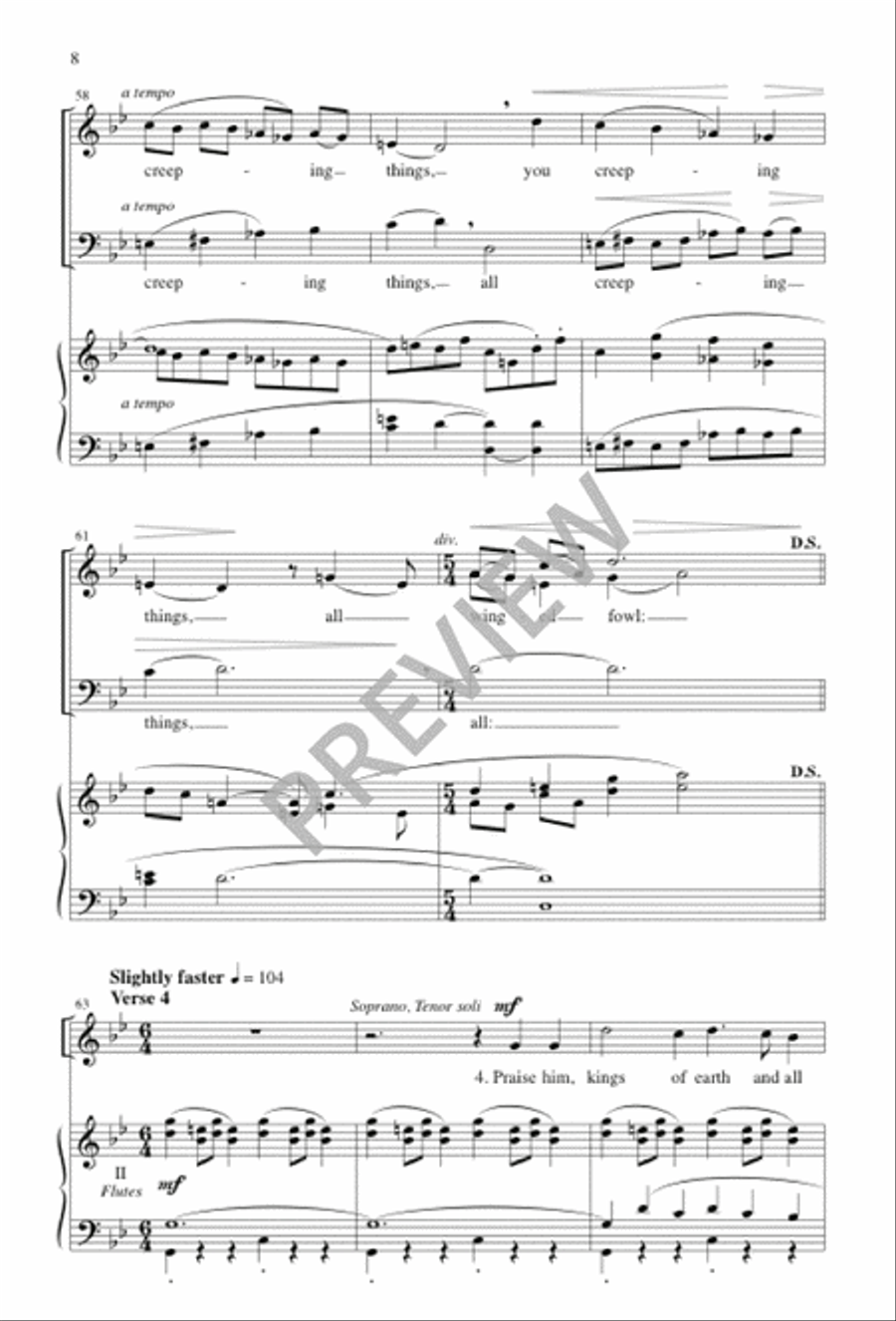 Laudate Dominum de caelis 4-Part scores gallery preview page 7