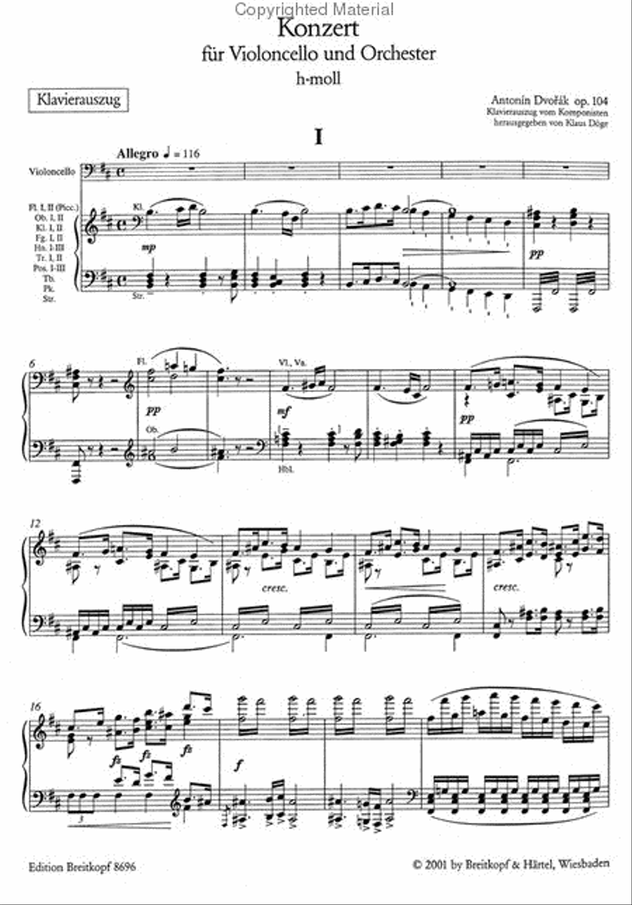 Violoncello Concerto in B minor Op. 104 Piano Accompaniment scores gallery preview page 2