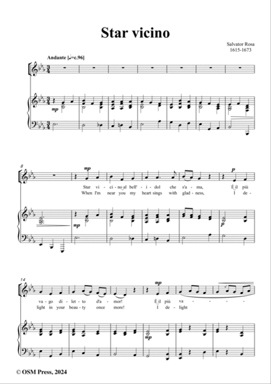S. Rosa-Star vicino,Ver. II,in E flat Major Voice scores gallery preview page 2