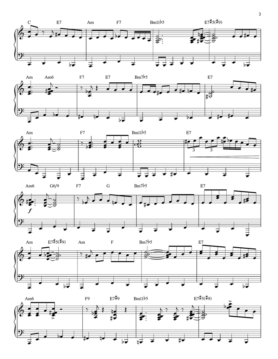 California Dreamin' [Jazz version] (arr. Brent Edstrom) Piano Solo scores gallery preview page 3
