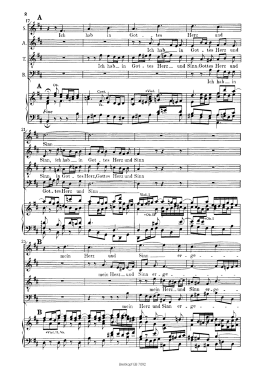 Cantata BWV 92 “Ich hab in Gottes Herz und Sinn” 4-Part scores gallery preview page 3