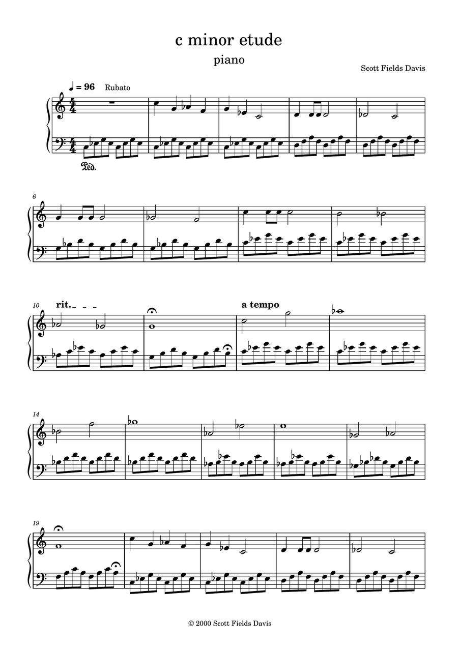 C minor Etude Piano Method scores gallery preview page 1