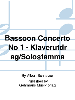 Book cover for Bassoon Concerto No 1 - Klaverutdrag/Solostamma