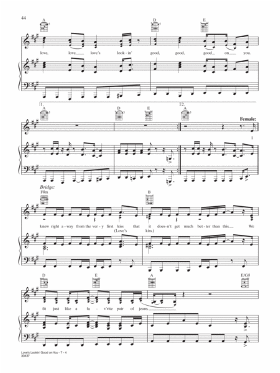 Love's Lookin' Good On You Piano, Vocal, Guitar scores gallery preview page 4