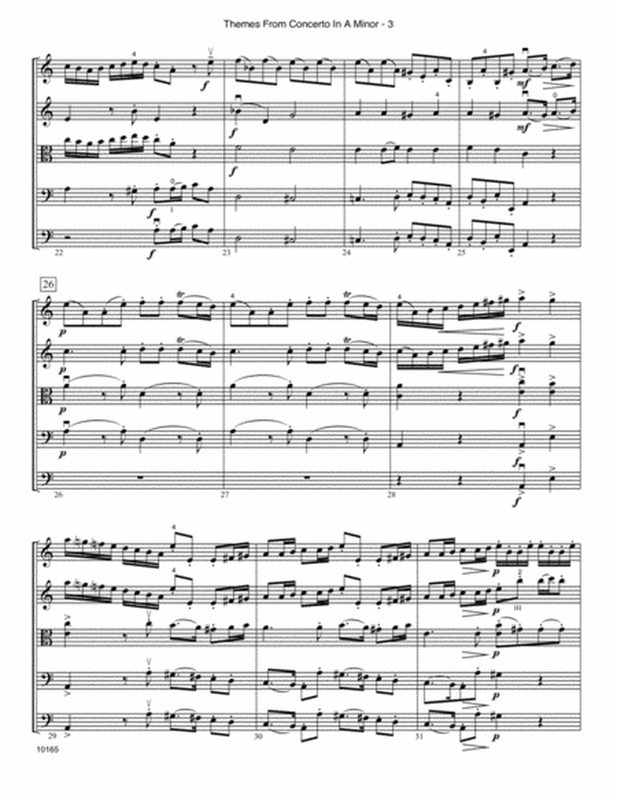 Themes From Concerto In A Minor (Op. 3, No. 8, RV 522) - Full Score
